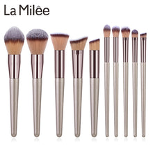 Load image into Gallery viewer, La Milee Champagne Makeup Brushes Set Foundation Powder Blush Eyeshadow Concealer Lip Eye Make Up Brush Cosmetics Beauty Tools